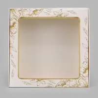 Коробка подарочная самосборная с окном &laquo;Цветы&raquo;, 19&times;19&times;3 см