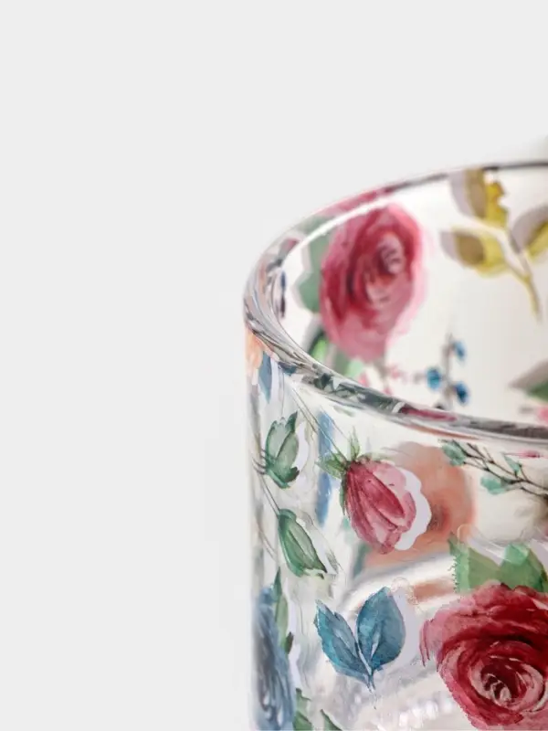 Чайный набор &laquo;Убранство&raquo;, 12 предметов: 6 чашек 200 мл, 6 блюдец, с рисунком, стекло, прозрачный