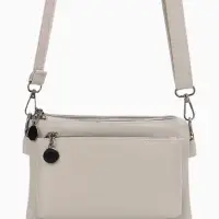 Сумка женская кросс-боди на молнии, 20.5&times;2&times;13 см, серая