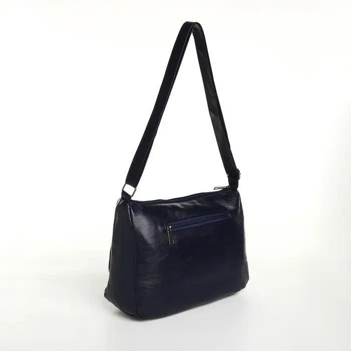 Сумка женская кросс-боди на молнии, 28&times;10&times;20 см, тёмно-синяя