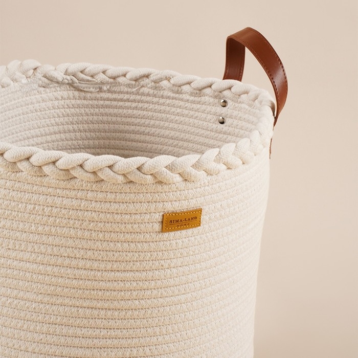 Корзина для белья плетеная круглая SL Home Cotton, хлопок, 35×40 см Корзина для белья плетеная круглая SL Home Cotton, хлопок, 35×40 см