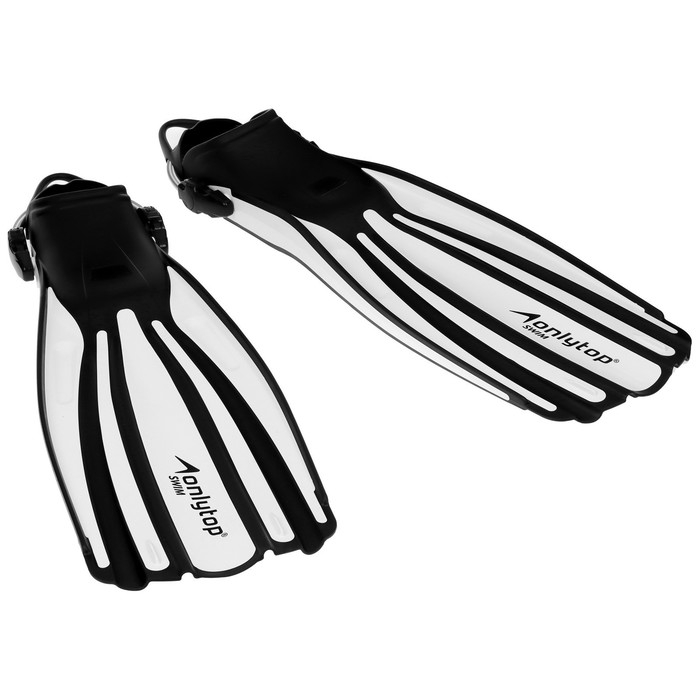 Ласты для дайвинга ONLYTOP, с открытой пяткой, р. 45-47, цвет чёрный/белый Ласты для дайвинга ONLYTOP, с открытой пяткой, р. 45-47, цвет чёрный/белый