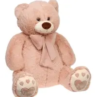 Мягкая игрушка "Медведь Пьер", цвет пудра, с бантом, 130 см МП/70/13