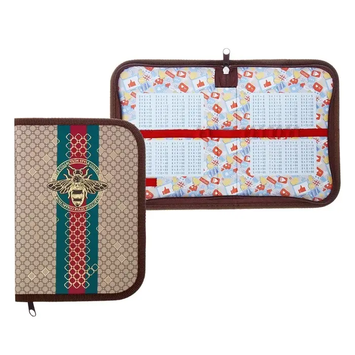 Пенал 1 секция 130 х 190 мм, Hatber Пенал 1 секция 130 х 190 мм, Hatber "От Кутюр", ламинированный картон, бежевый/красный (объёмный 3D-рисунок) NPn_44030