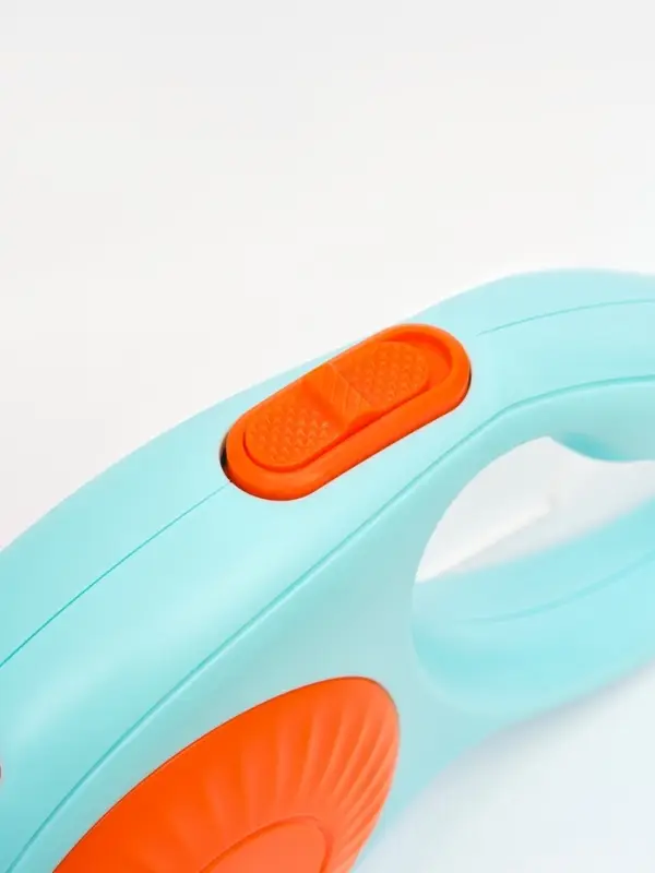 Рулетка - поводок для собак, лента 3 метра, оранжевая, голубая