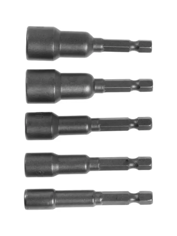 Набор бит с торцевыми головками ТУНДРА, CrV, магнит, 6-8-10-12-13&times;65 мм, 5 шт.