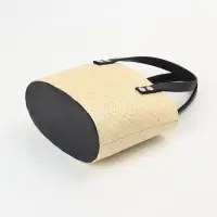 Сумка плетёная из пандана, 23&times;14&times;35 см, бежево-чёрная