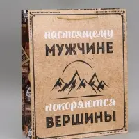Пакет подарочный ламинированный, упаковка, &laquo;Для настоящего мужчины&raquo;, 40&times;49&times;15 см