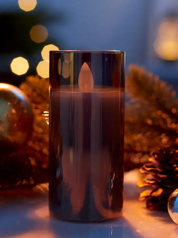 Светодиодная свеча &laquo;Серебристая&raquo;, 12&times;5.5 см, от батареек AAx2, свечение тёплое белое