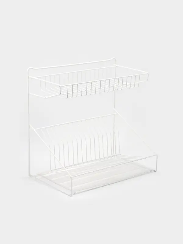 Сушилка для посуды с поддоном, 38.5&times;38.5&times;24 см, белый