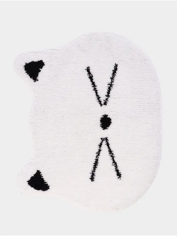 Коврик Доляна White Cat, 50.5&times;61 см, ворс 1.5 см, микрофибра, белый