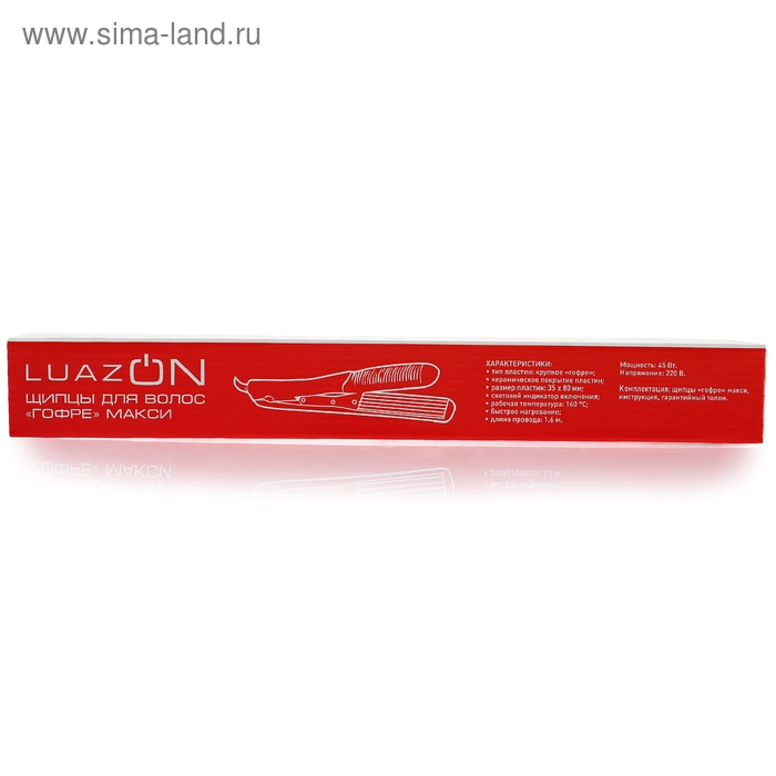 Щипцы-гофре Luazon LF-17, 45 Вт, керамическое покрытие, 35х80 мм, 160°C, розовые Щипцы-гофре Luazon LF-17, 45 Вт, керамическое покрытие, 35х80 мм, 160°C, розовые