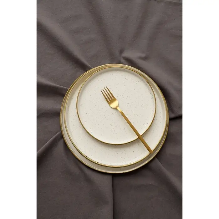 Блюдо фарфоровое сервировочное с бортиком Magistro Poursephona, d=20 см, бежевый