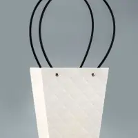 Сумка для цветов белая влагостойкая, 17&times;17 - 11.5&times;11.5 - 20 см