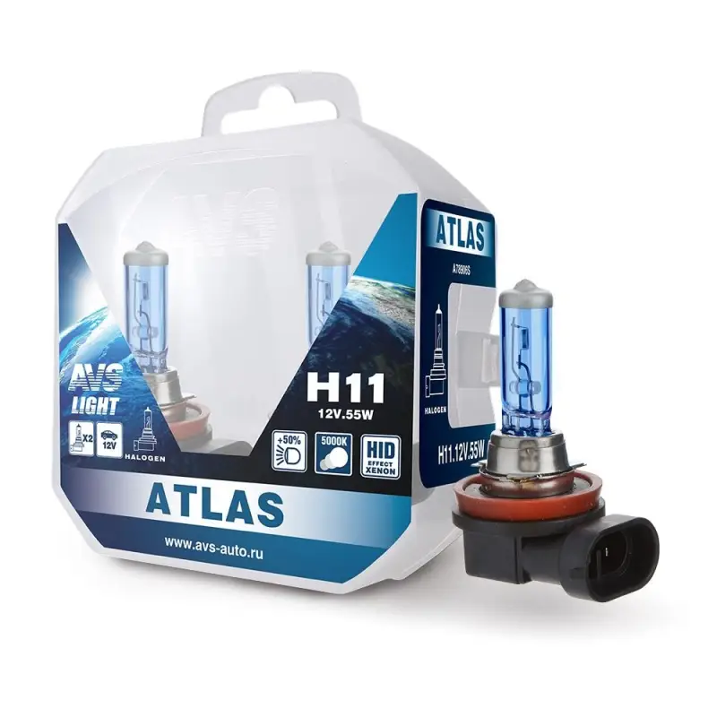 Галогенная лампа AVS ATLAS PB/5000К/PB H11.12V.55W. 2шт.