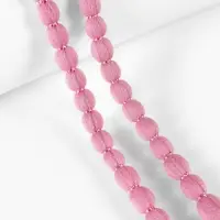 Тесьма декоративная с помпонами, 10 мм, 9.1&plusmn;0.5 м, розовый