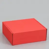 Коробка самосборная, красная, для подарков, хранения и отправки посылок, 26&times;24&times;10 см