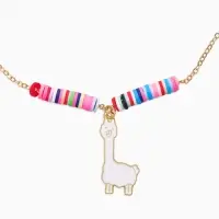 Бусы с кулоном детские &laquo;Выбражулька. Альпака&raquo;, бисер, 41 см, белые в золоте