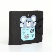 Кошелёк детский &laquo;Коала&raquo;, маленький, на кнопке, чёрный