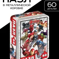 Пазл в металлической коробке &laquo;Мстители&raquo;, 60 деталей, MARVEL