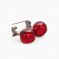 Брошь &laquo;Вишни&raquo;, наливные, бордовая в серебре