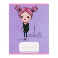 Комплект тетрадей из 10 штук, 24 листа в линию Calligrata &laquo;Fashion&raquo;, обложка мелованный картон, ВД-лак, блок №2, белизна 75% (серые листы), 5 видов по 2 штуки