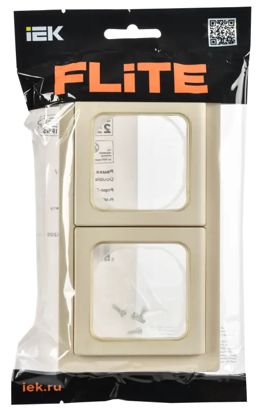 FLITE Рамка 2-местная IP55 Рпро-2-55-ФлСл сливочный IEK