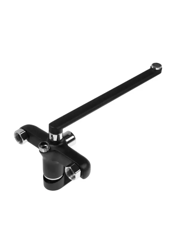 Смеситель для ванны ZEIN Z2493, излив 35 см, картридж 35 мм, с душ набором, черный/хром