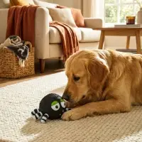Игрушка пищащая "Паук" для собак, 15 см, черная