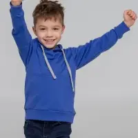 Толстовка с капюшоном детская Kirenga Kids, ярко-синяя, 6 лет