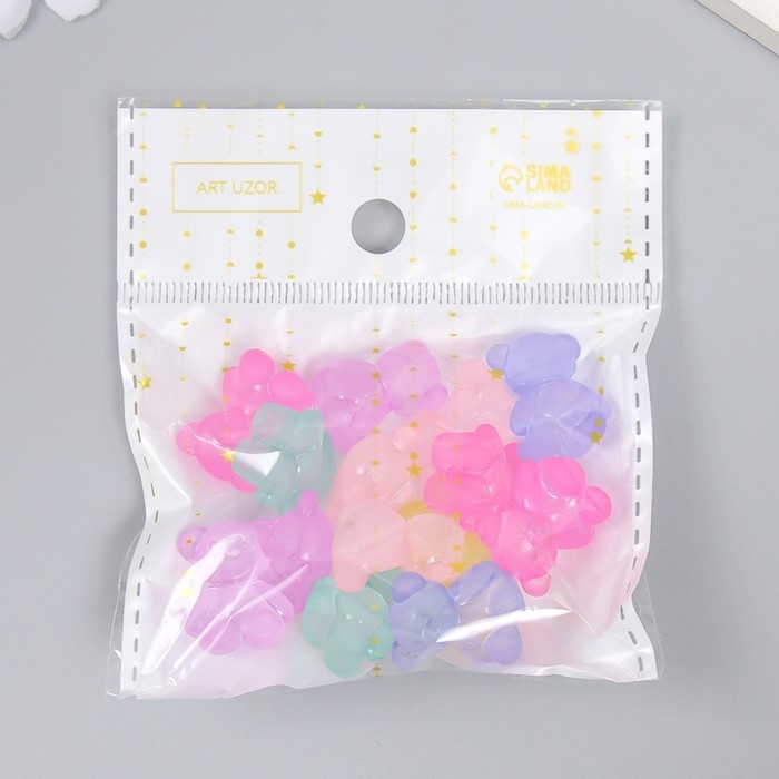 Декор пластик "Сидящий медвежонок" матовый 20 гр 1,9х1,5х1 см