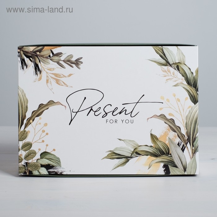 Коробка подарочная складная, упаковка, Present for you, 25 х 18 х 10 см Коробка подарочная складная, упаковка, Present for you, 25 х 18 х 10 см