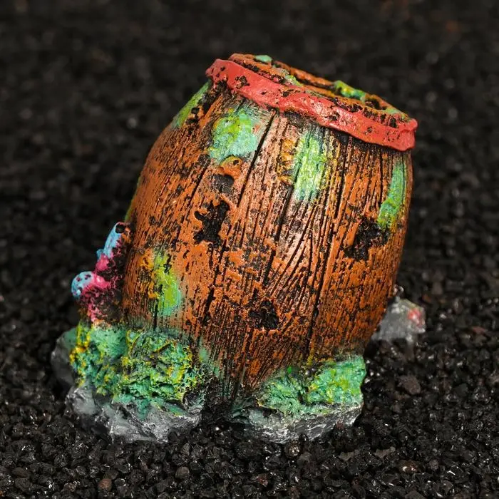 Декор-грот для аквариума "Бочка", 11 х 9 х 10 см