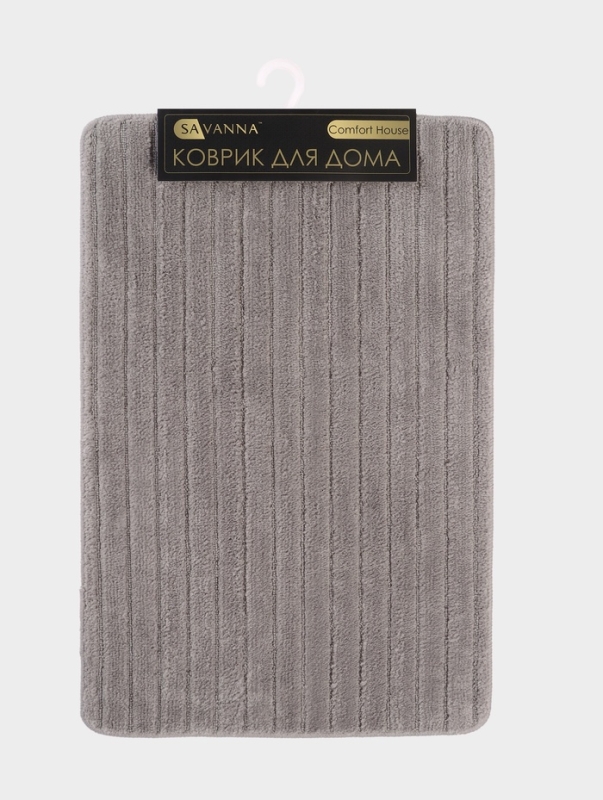 Коврик Savanna, 50×80 см, ворс 1 см, микрофибра, серый Коврик Savanna, 50×80 см, ворс 1 см, микрофибра, серый