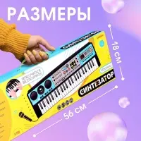 Синтезатор детский с микрофоном ZABIAKA &laquo;Музыкальный взрыв&raquo;, 49 клавиш, работает сети и от батареек
