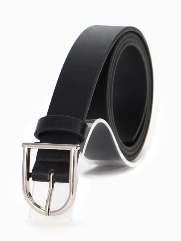 Ремень женский, 1 прокол, металл пряжка, 2.8&times;105 см, чёрный