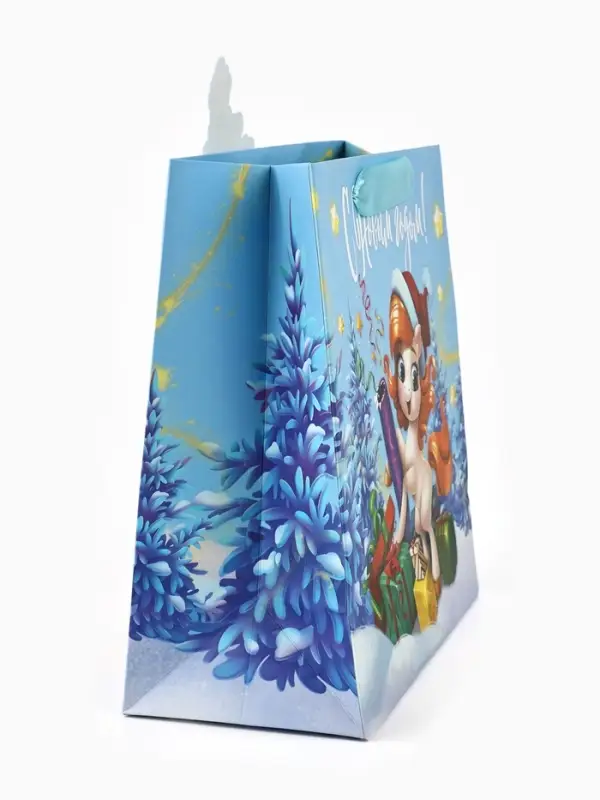 Пакет подарочный новогодний &laquo;Новый год &raquo;, лошади, 22&times;22&times;10 см