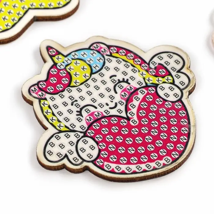 Алмазная мозаика 4в1 для детей. Создание стикеров, магнитов, брелоков и картины &laquo;Сказочные Единорожки&raquo;, набор для творчества