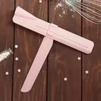 Шпатель кондитерский угловой Доляна, 2 части, 23.5&times;4.7&times;2.6 см, пластик, розовый
