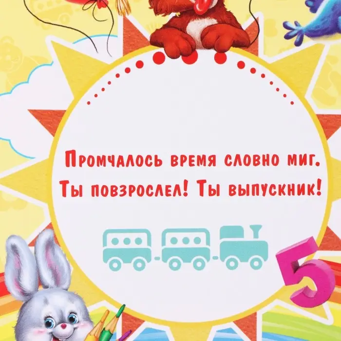 Диплом "Выпускника детского сада", 19х11х0,9 см, набор 5 шт Диплом "Выпускника детского сада", 19х11х0,9 см, набор 5 шт