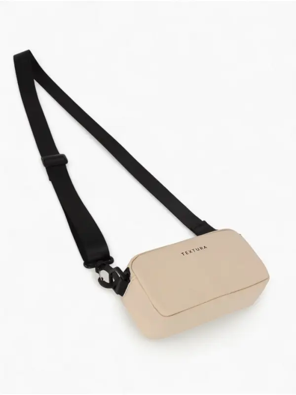 Сумка женская кросс-боди TEXTURA на молнии, 19&times;6&times;10.5 см, бежевая
