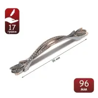 Ручка-скоба мебельная ТУНДРА PC178, м/о 96 мм, цвет медь
