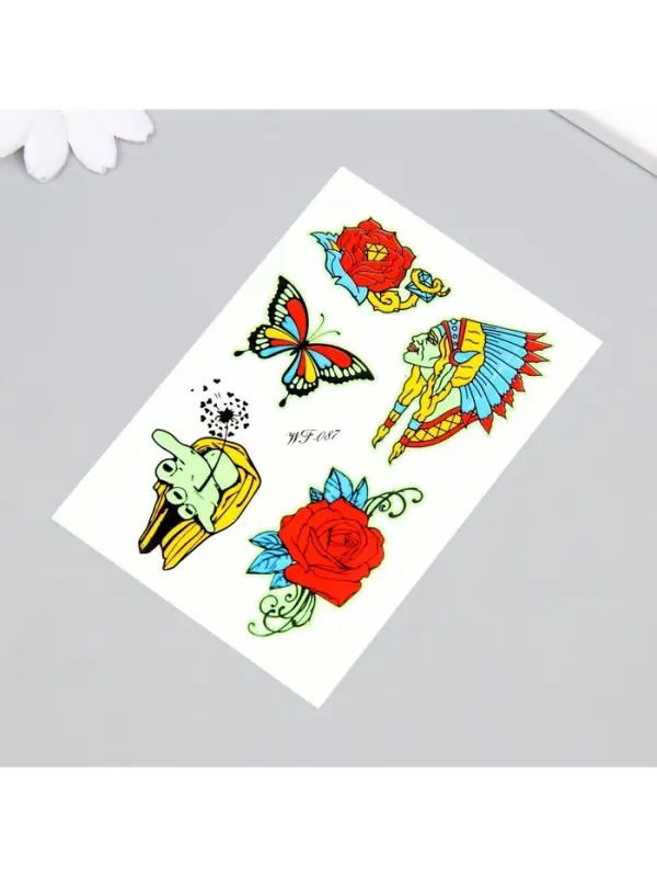 Переводные тату на тело светящиеся цветные «Этника», 14.3×7.5 см