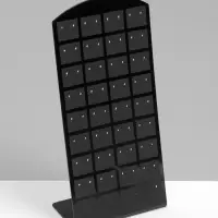 Подставка под серьги QF, 36 пар, 9&times;4.5&times;19 см, чёрная