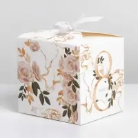 Коробка подарочная складная, упаковка, &laquo;8 марта, золотой&raquo;, 12&times;12&times;12 см