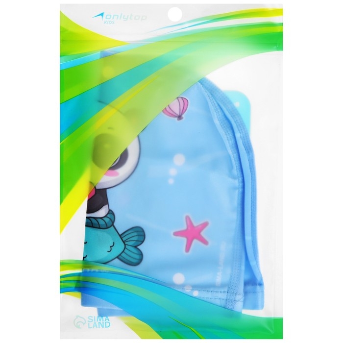 Шапочка для плавания детская ONLYTOP «Милота», тканевая, обхват 46-52 см