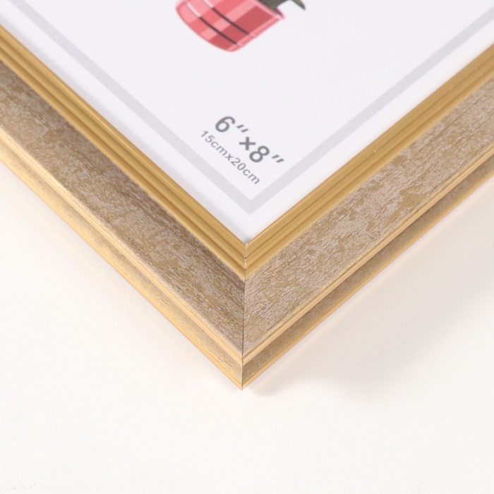 Фоторамка пластик 15х20 см Фоторамка пластик 15х20 см "Габриэль" золотая с золотой полосой 2,2х19х24 см