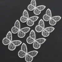 Аппликация для одежды &laquo;Бабочка&raquo;, текстильная, 3.5&times;4 см, 10 шт., белая