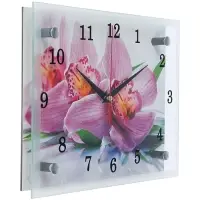 Часы-картина настенные, интерьерные &laquo;Орхидея&raquo;, бесшумные, 25&times;20 см