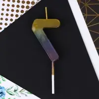 Свеча для торта, цифра «7», радужная, 10 х 3,5 см.